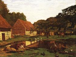 Claude Monet Farm Courtyard in Normandy Sweden oil painting art